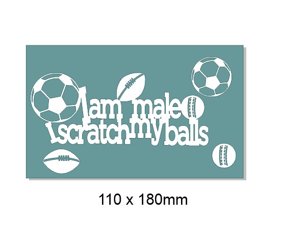 I am man and I scratch my balls  110 x 180mm  Min buy 3